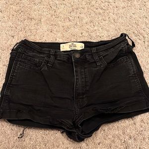 Black High-Rise Hollister Jean Shorts